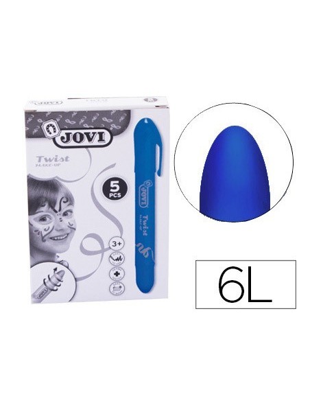 BARRA DE MAQUILLAJE JOVI TWIST MAKE-UP AZUL CAJA DE 5 UNIDADES