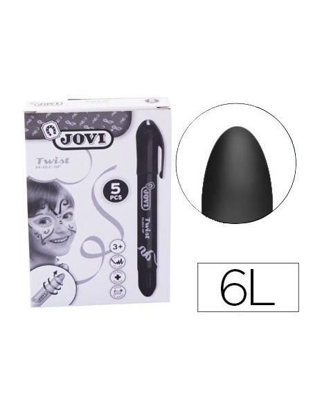 BARRA DE MAQUILLAJE JOVI TWIST MAKE-UP NEGRO CAJA DE 5 UNIDADES