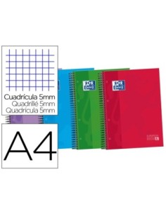 BLOC ESPIRAL OXFORD TAPA EXTRADURA OPTIK PAPER MICROPERDIN A4 120 H 50% HOJAS GRATIS CUADROS 5 MM CON 3 SEPARADORES
