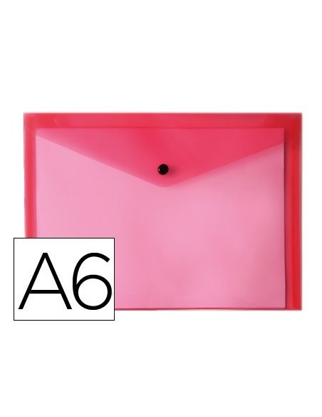 CARPETA LIDERPAPEL DOSSIER BROCHE POLIPROPILENO DIN A6 ROJO TRANSPARENTE