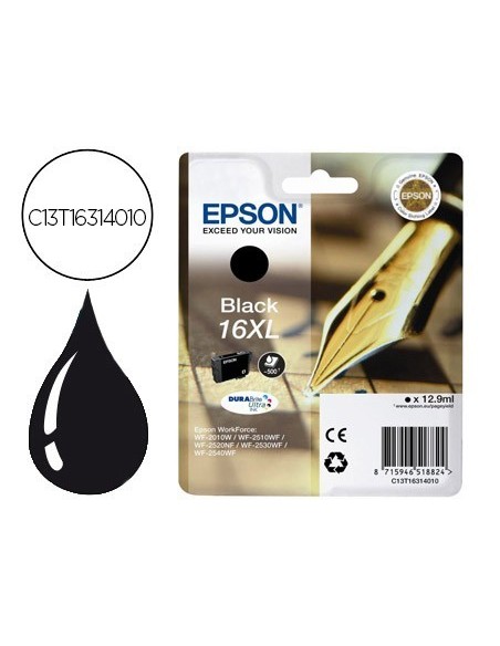 INK-JET EPSON 16XL WF2010W WF2510WF WF2520NF WF2530WF WF2540WF NEGRO 500 PAG