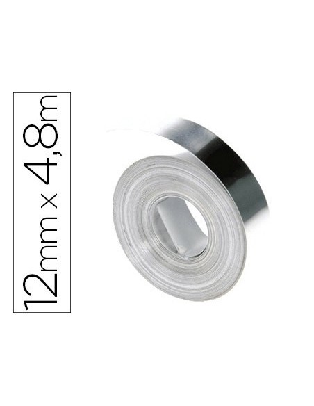 CINTA DYMO ALUMINIO 12MM X 4,8MT SIN ADHESIVO PARA ROTULADORA