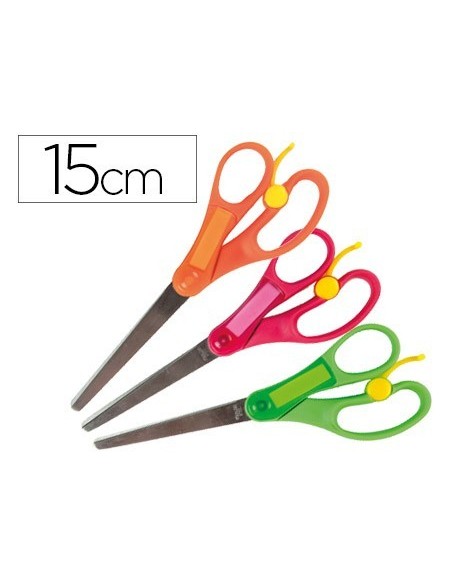 TIJERA ESCOLAR LIDERPAPEL 15 CM CON RESORTE PARA FACILITAR EL CORTE UNIDAD