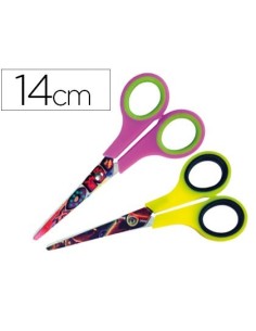 TIJERA ESCOLAR LIDERPAPEL HIP HOP 14 CM UNIDAD