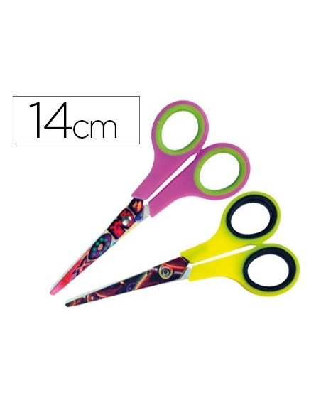 TIJERA ESCOLAR LIDERPAPEL HIP HOP 14 CM UNIDAD