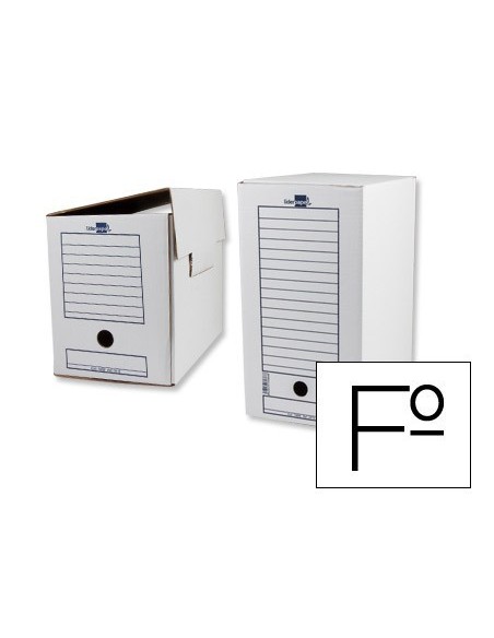 CAJA ARCHIVO DEFINITIVO LIDERPAPEL ECOUSE CARTON 100% RECICLADO FOLIO DOBLE ANCHO 367X251X200MM 325G/M2