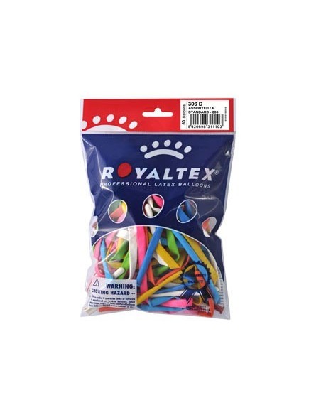 GLOBO 100% LATEX BIODEGRADABLE PARA MODELAR D26 BOLSA DE 50 UNIDADES