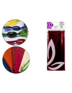 PAPEL CELOFAN LIDERPAPEL 50X70 CM 22G/M2 BOLSA DE 5 HOJAS ROJO