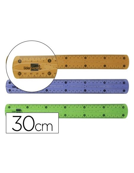 REGLA LIDERPAPEL PLASTICO FLEXIBLE DE 30 CM COLORES SURTIDOS