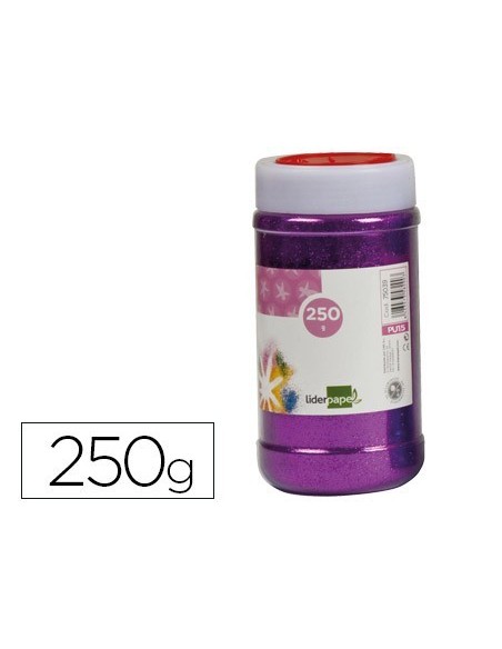 PURPURINA LIDERPAPEL FANTASIA COLOR VIOLETA METALIZADO BOTE DE 250 GR