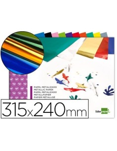 BLOC TRABAJOS MANUALES LIDERPAPEL PAPEL METALIZADO 240X315 MM 10 HOJAS COLORES SURTIDOS