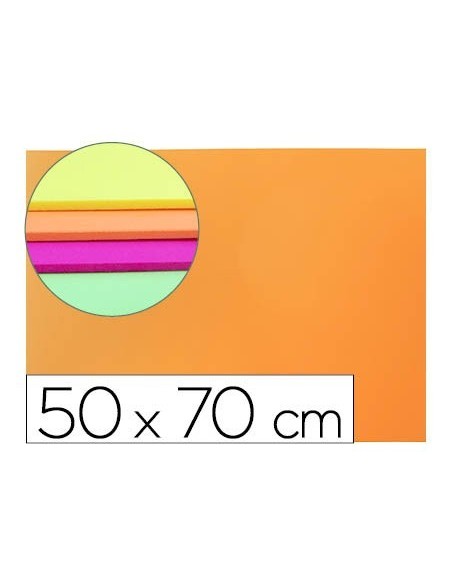 GOMA EVA LIDERPAPEL 50X70CM 60G/M2 ESPESOR 2MM FLUOR NARANJA