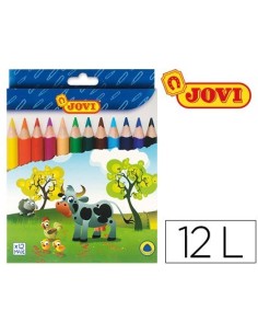 LAPICES DE COLORES JOVI MAXI TRIANGULARES ESTUCHE DE 12 COLORES SURTIDOS