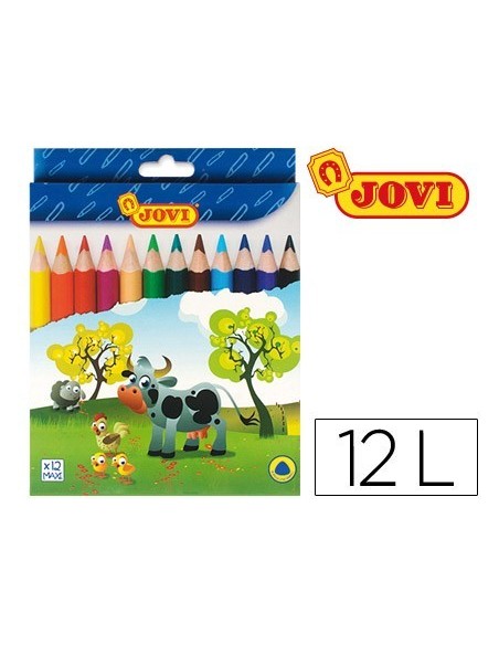 LAPICES DE COLORES JOVI MAXI TRIANGULARES ESTUCHE DE 12 COLORES SURTIDOS