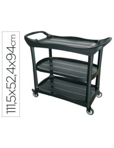 CARRO DE SERVICIO MULTIFUNCIONAL Q-CONNECT 3 ESTANTES PLASTICO 1115X524X940 MM