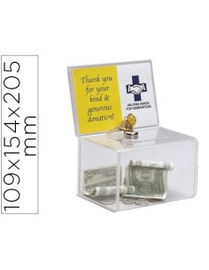 BUZON DE SUGERENCIA ARCHIVO 2000 CON CERRADURA Y DOS LLAVES COLOR CRISTAL TRANSPARENTE 109X154X205 MM