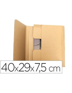 CAJA PARA EMBALAR Q-CONNECT LIBRO MEDIDAS 400X290X75 MM ESPESOR CARTON 3 MM
