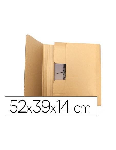 CAJA PARA EMBALAR Q-CONNECT LIBRO MEDIDAS 520X390X140 MM ESPESOR CARTON 3 MM