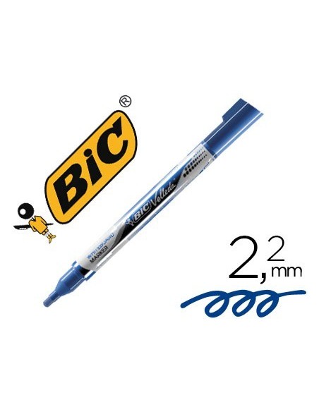 ROTULADOR BIC VELLEDA LIQUID POCKET PUNTA REDONDA 2,2 MM AZUL