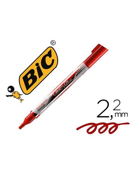 ROTULADOR BIC VELLEDA LIQUID POCKET PUNTA REDONDA 2,2 MM ROJO