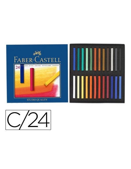 TIZA PASTEL FABER CASTELL ESTUCHE CARTON DE 24 UNIDADES COLORES SURTIDOS