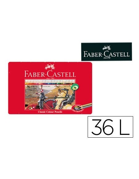LAPICES DE COLORES FABER CASTELL CAJA METALICA DE 36 COLORES SURTIDOS