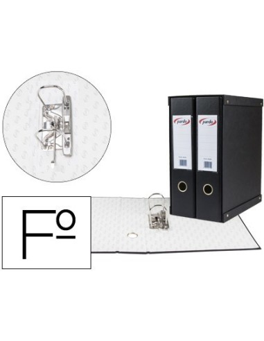 MODULO PARDO 2 ARCHIVADORES DE PALANCA FOLIO 2 ANILLAS DE 70 MM NEGRO 350X180X300 MM