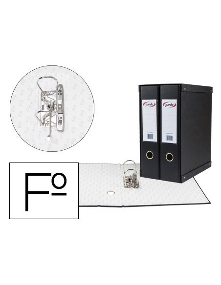MODULO PARDO 2 ARCHIVADORES DE PALANCA FOLIO 2 ANILLAS DE 70 MM NEGRO 350X180X300 MM