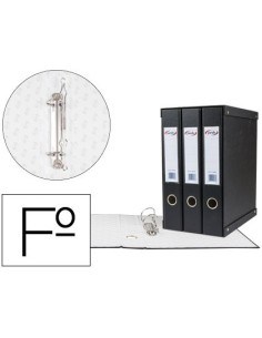 MODULO PARDO 3 ARCHIVADORES DE PALANCA FOLIO 2 ANILLAS DE 40 MM COLOR NEGRO 350X200X300 MM