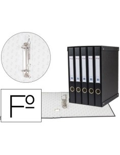 MODULO PARDO 5 ARCHIVADORES DE PALANCA FOLIO 2 ANILLAS DE 25 MM NEGRO 350X230X300 MM