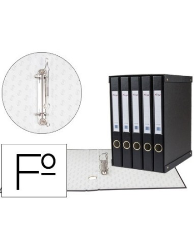 MODULO PARDO 5 ARCHIVADORES DE PALANCA FOLIO 2 ANILLAS DE 25 MM NEGRO 350X230X300 MM