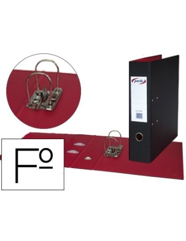ARCHIVADOR DE PALANCA PARDO FOLIO PLASTICO 2 ANILLAS DE 70 MM COLOR NEGRO