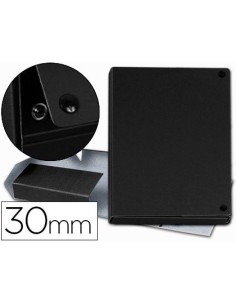 CARPETA PROYECTOS PARDO FOLIO LOMO 30 MM CARTON FORRADO NEGRO CON BROCHE