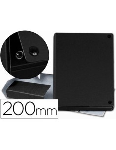 CARPETA PROYECTOS PARDO FOLIO LOMO 200 MM CARTON FORRADO NEGRO CON BROCHE