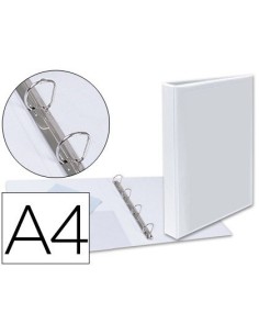 CARPETA CANGURO 4 ANILLAS MIXTAS 25MM ESSELTE A4 PLASTICO BLANCA