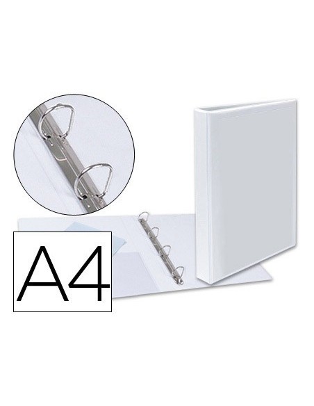 CARPETA CANGURO 4 ANILLAS MIXTAS 25MM ESSELTE A4 PLASTICO BLANCA