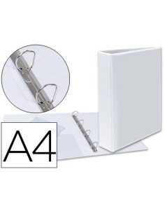 CARPETA CANGURO 4 ANILLAS MIXTAS 40MM ESSELTE A4 PLASTICO BLANCA