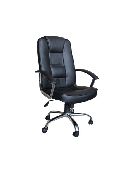 SILLA DE DIRECCION Q-CONNECT CON RESPALDO ALTO REGULABLE EN ALTURA ALTO 1115+85MM ANCHO 500MM Y PROF 490MM NEGRA