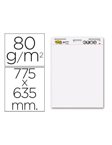 BLOC CONGRESO POST-IT LISO 775 X 635MM CON 30 HOJAS 80 GR PACK 2+1 GRATIS