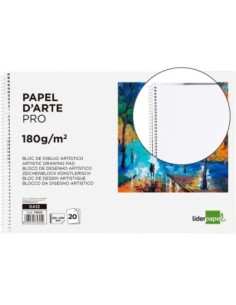 BLOC DIBUJO LIDERPAPEL ARTISTICO ESPIRAL 230X325MM 20 HOJAS 180 G/M2 SIN RECUADROPERFORADO