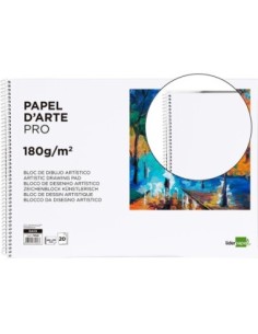 BLOC DIBUJO LIDERPAPEL ARTISTICO ESPIRAL 460X325MM 20 HOJAS 180 G/M2 SIN RECUADROPERFORADO