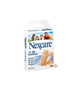 TIRA PROTECTORA 3M NEXCARE PARA HERIDAS Y CORTES PLASTICOIMPERMEABLE CAJA DE 20 UNIDADES DIVERSOS TAMAÑOS