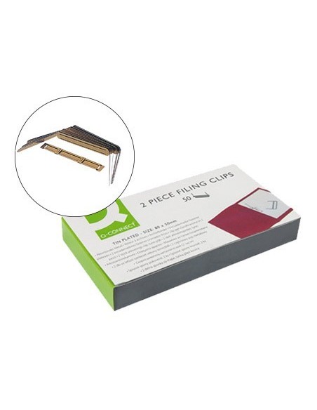 ENCUADERNADOR FASTENER Q-CONNECT DORADO CAJA DE 50 UNIDADES
