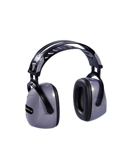 CASCO ANTIRUIDO DELTAPLUS CON OREJERAS AJUSTABLE EN ALTURA NORMA SNR 30 DB COLOR GRIS-NEGRO