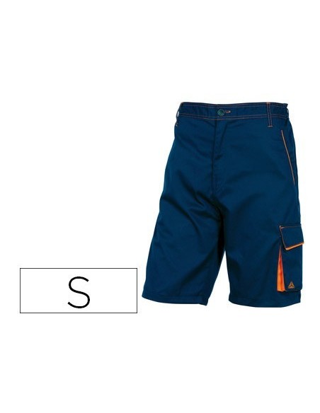 PANTALON DE TRABAJO DELTAPLUS BERMUDA CINTURA AJUSTABLE 5 BOLSILLOS COLOR AZUL NARANJATALLA S