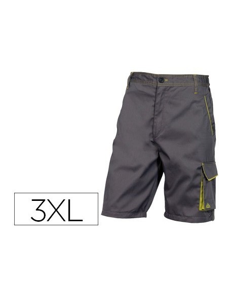 PANTALON DE TRABAJO DELTAPLUS BERMUDA CINTURA AJUSTABLE 5 BOLSILLO COLOR GRIS VERDE TALLA XXL
