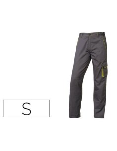 PANTALON DE TRABAJO DELTAPLUS CINTURA AJUSTABLE 5 BOLSILLOS COLOR GRIS VERDE TALLA S