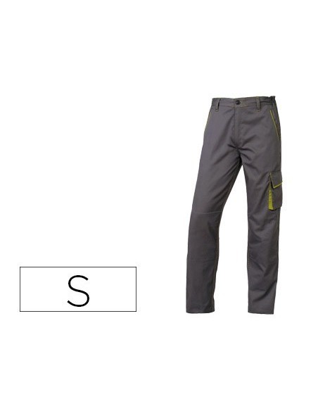 PANTALON DE TRABAJO DELTAPLUS CINTURA AJUSTABLE 5 BOLSILLOS COLOR GRIS VERDE TALLA S