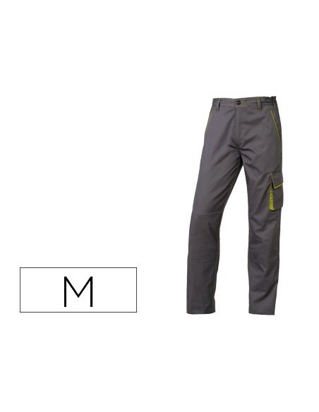 PANTALON DE TRABAJO DELTAPLUS CINTURA AJUSTABLE 5 BOLSILLOS COLOR GRIS VERDE TALLA M