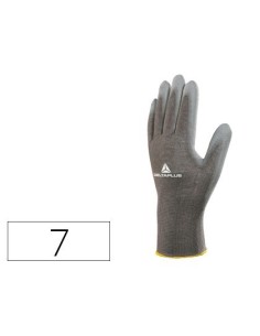 GUANTES DELTAPLUS POLIESTER ANTIDESLIZANTE LAVABLE ESPECIAL PARA MANIPULACION Y MANUTENCION GRIS TALLA 7